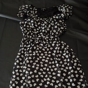 BeBop Black and White Heart Print Dress